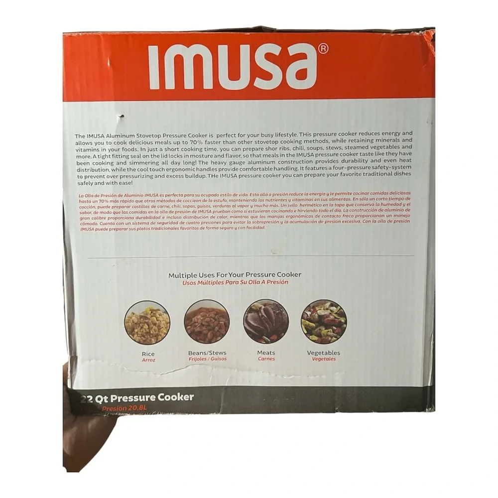IMUSA 22Qt Large Aluminum Pressure Cooker – New Open Box